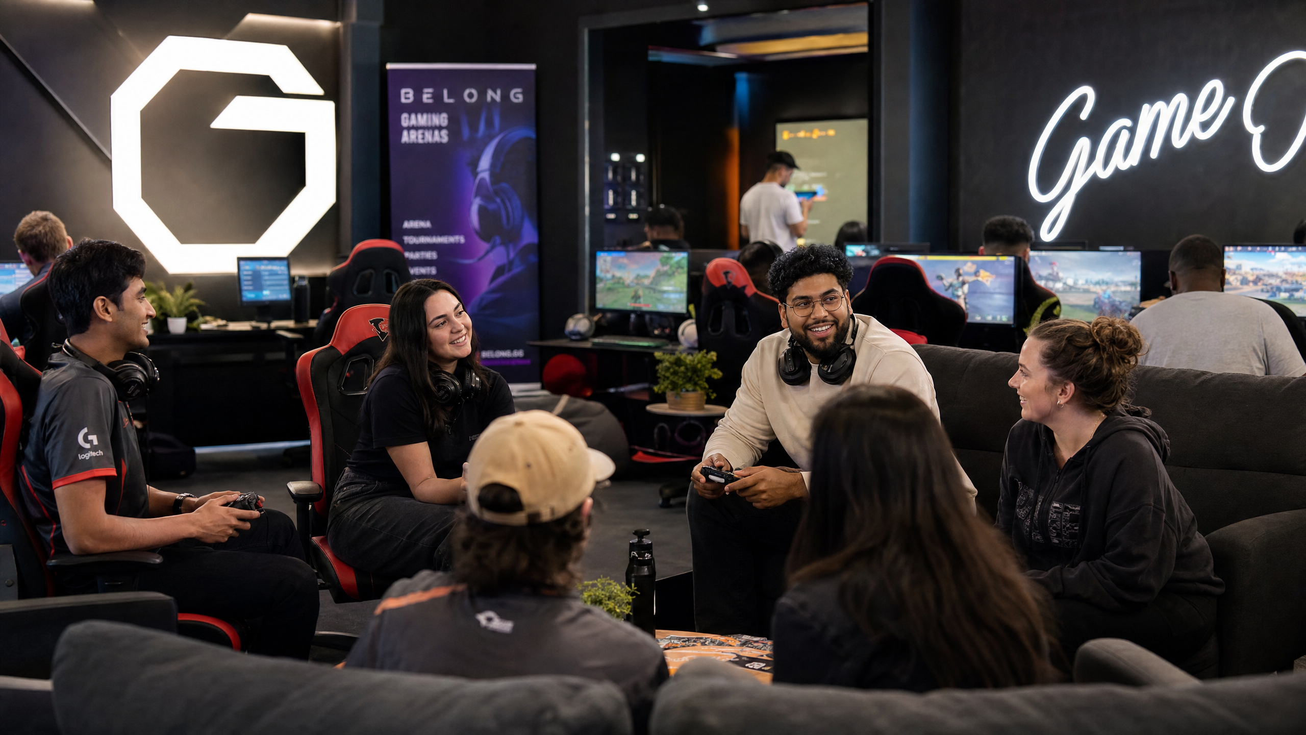 ArcadeShift team and community at a gaming lounge